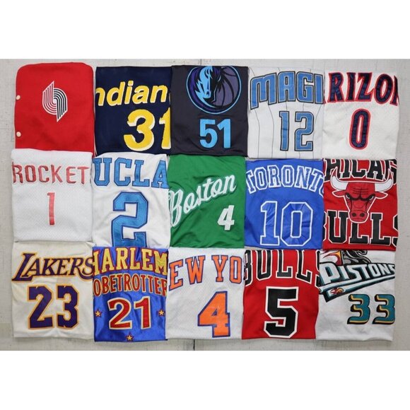 Wholesale NBA Jersey Lot of 15 Promo Reseller Mix Sizes Vintage 90s Basketball - Picture 2 of 16